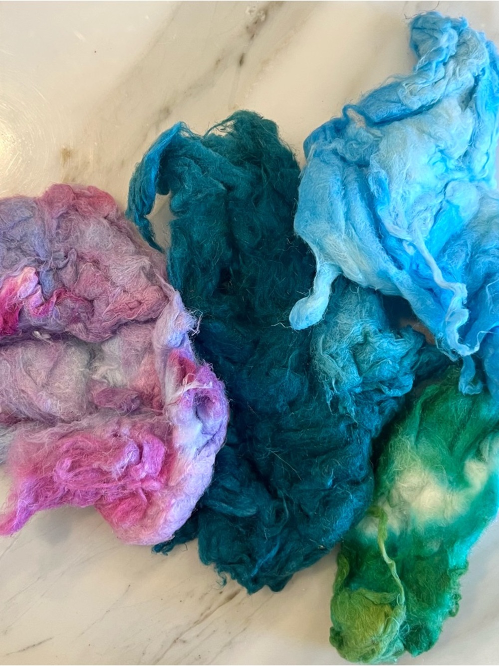 Hand Dyed Ginned Cotton in various colors